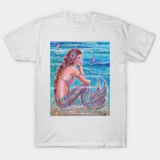 Coral mermaid by Renee Lavoie T-Shirt